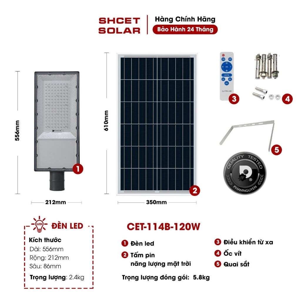 Đèn năng lượng mặt trời - Đèn Solar CET-114