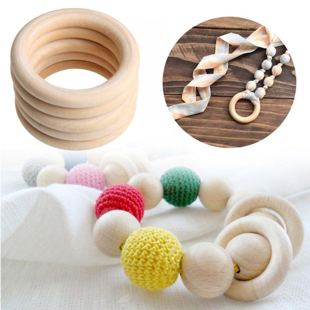 3x 20× Wood Rings Circles Unfinished Wood for Craft, Pendant And Connectors