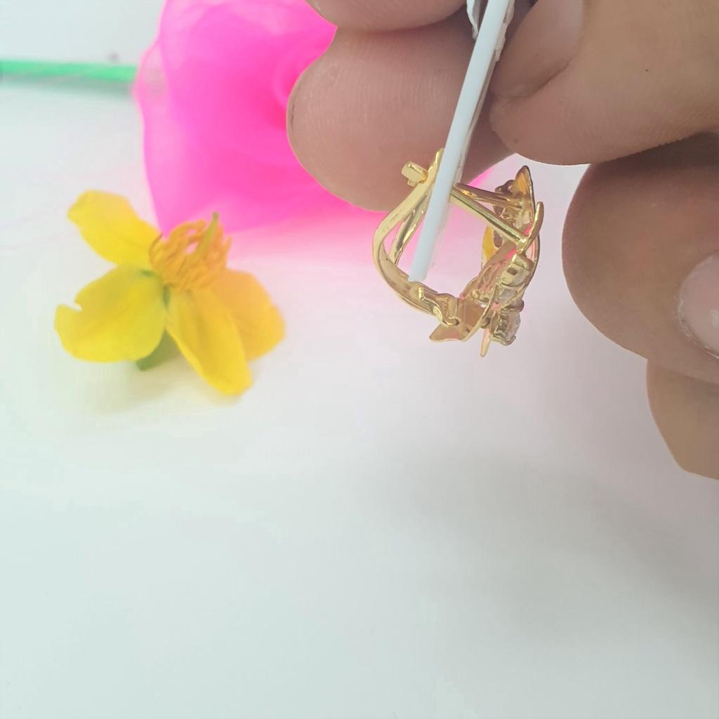 Bông Tai Kiểu Hình Thoi Xéo Xoàn Cao Cấp-Dùng lâu dài tắm rửa thoải mái không phai