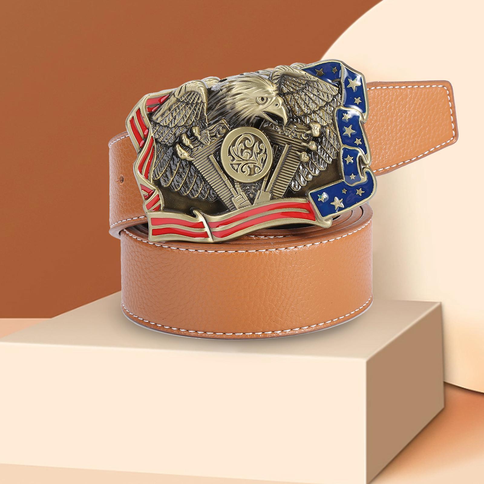 Mens PU Leather Belt with Buckle Waist Belt Dresses Belt Western Belts Women