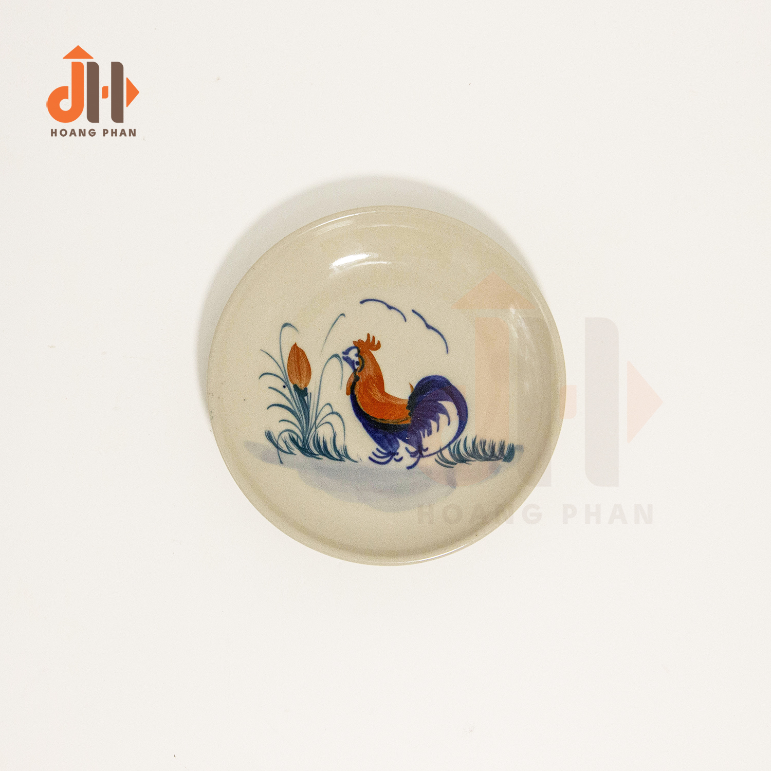 [Bữa cơm Thuần Việt] Bộ 10 dĩa gốm dùng món kho họa tiết Gà Trống Nam Bộ