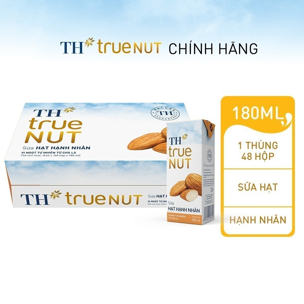 Thùng 48 hộp Sữa hạt Hạnh nhân TH True NUT 180ml
