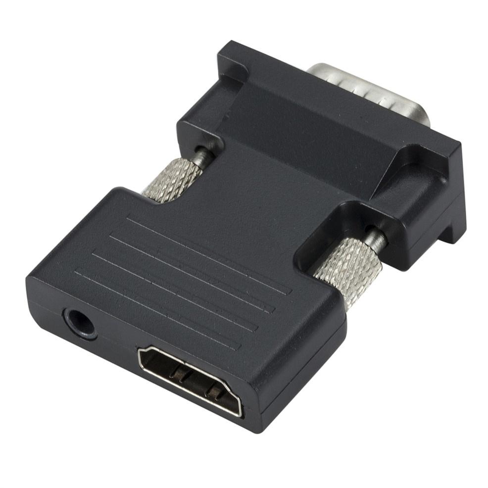 HDMI-compatible Female to VGA Male Converter 3.5mm Audio Cable Adapter 1080P HD Video Output for PC Laptop TV Monitor Projector