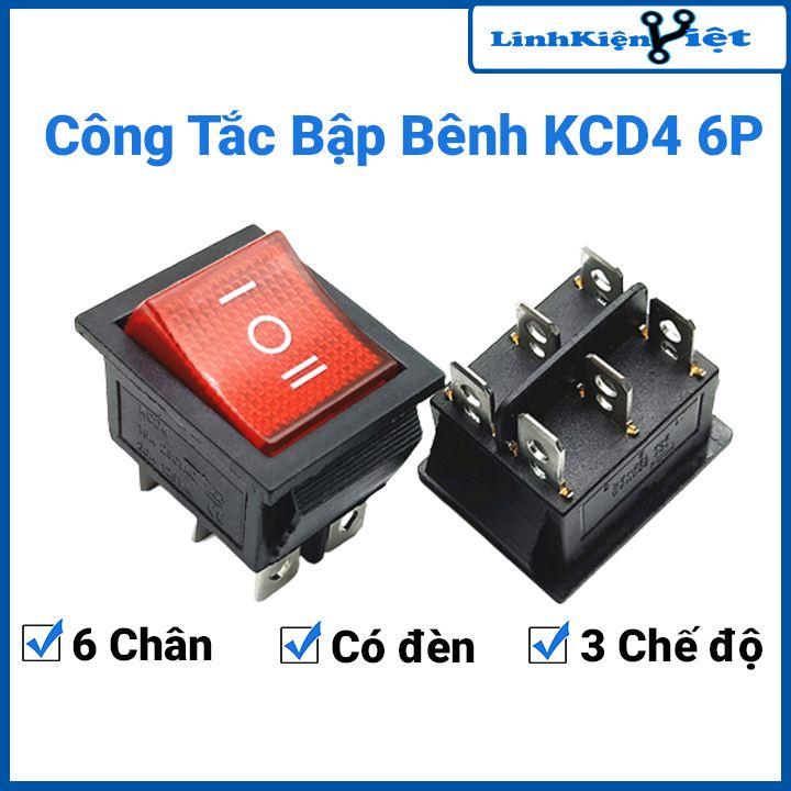 Công tắc bập bênh KCD4 6 chân(6P) 3 chế độ có đèn