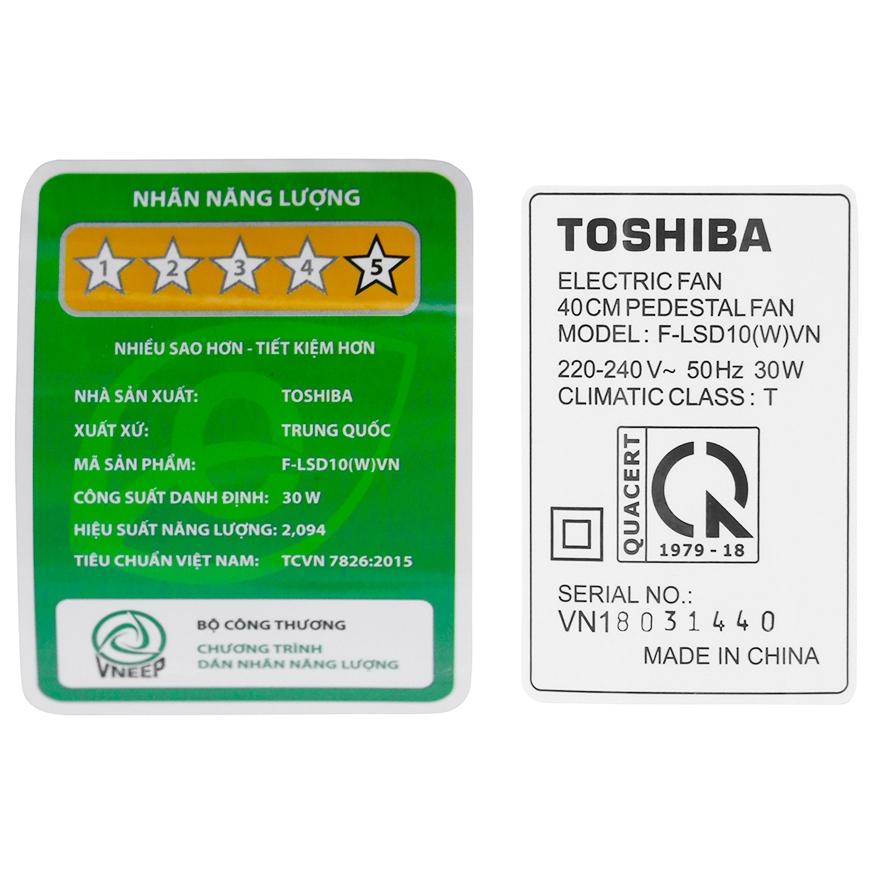 Quạt Đứng Toshiba F-LSD10(H-W)VN, Động Cơ DC inverter 9 Cánh 26 Tốc Độ Gió, Hàng Chính Hãng