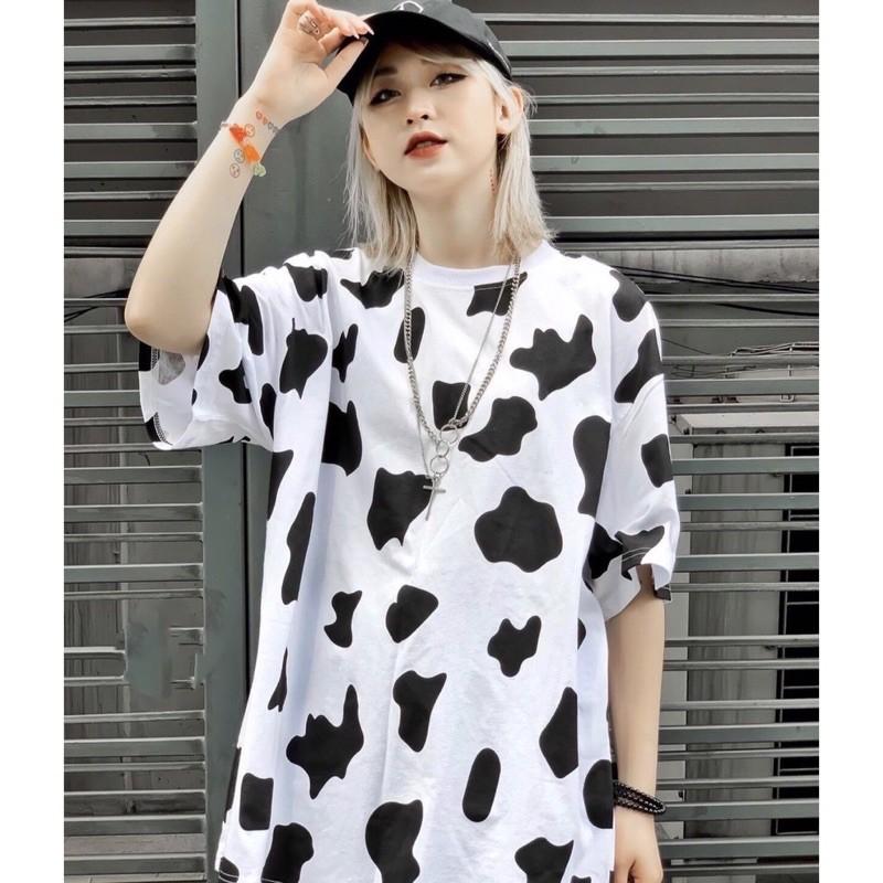 Áo Thun Tay Lỡ Unisex BÒ SỮA màu TRẮNG /Nam nữ unisex ️ Jaystoree Kiểu áo phông cổ tròn form rộng