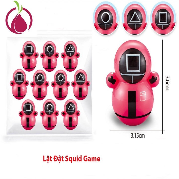 Combo 10 lật đật mini Squidgame trò chơi con mực, mô hình trang trí decor nhà ở, văn phòng, bàn làm việc - Đồ chơi quà tặng cho bé