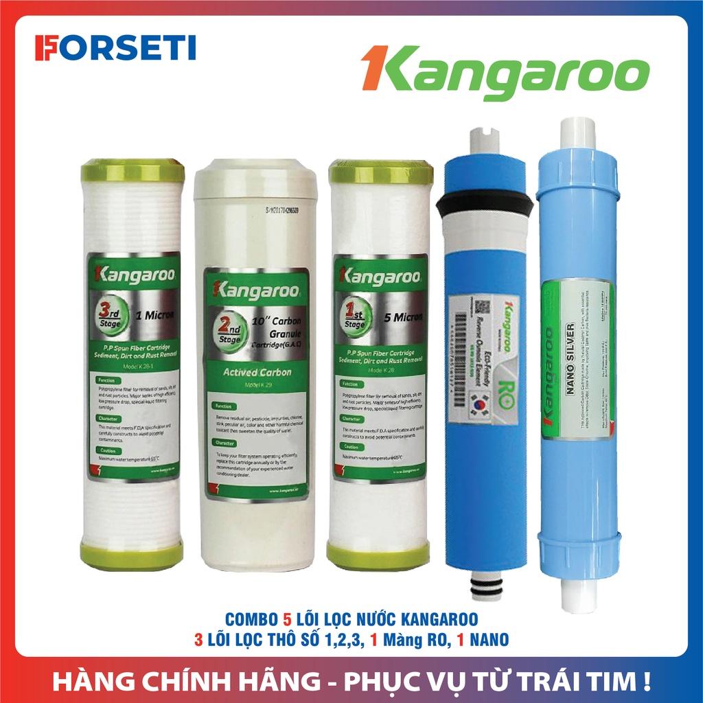 Trọn bộ 5 lõi lọc nước Kangaroo Hàng chính hãng dùng cho máy lọc nước Kangaroo KG102A VERTU