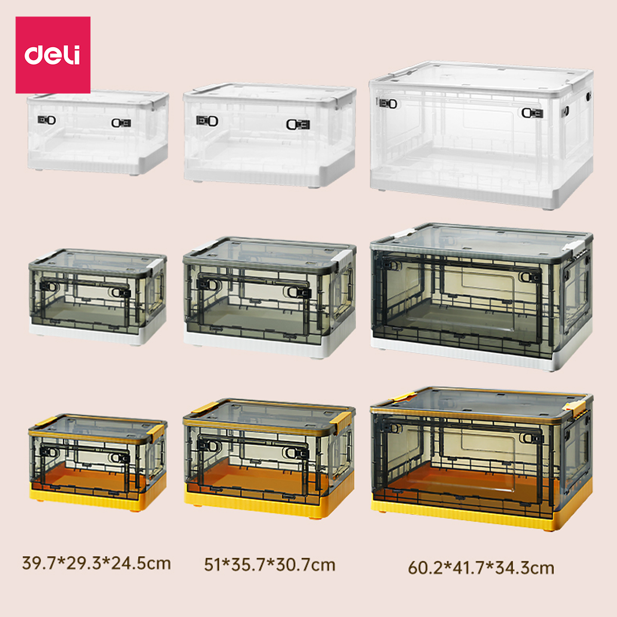 Hộp Nhựa Đựng Đồ Đa Năng Có Nắp Đậy Cao Cấp Nhiều Kích Cỡ Deli - Có Thể Tháo Lắp Tiết Kiệm Không Gian