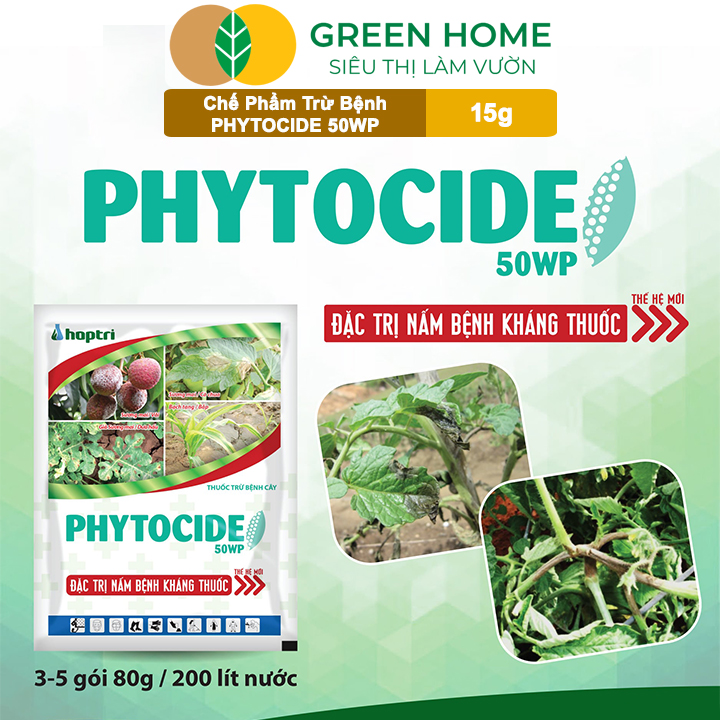 Chế Phẩm Trừ Bệnh Phytocide 50WP, Gói 15gr, Đặc Trị Nấm Bệnh Kháng Thuốc, Sương Mai, Hiệu Quả Cao