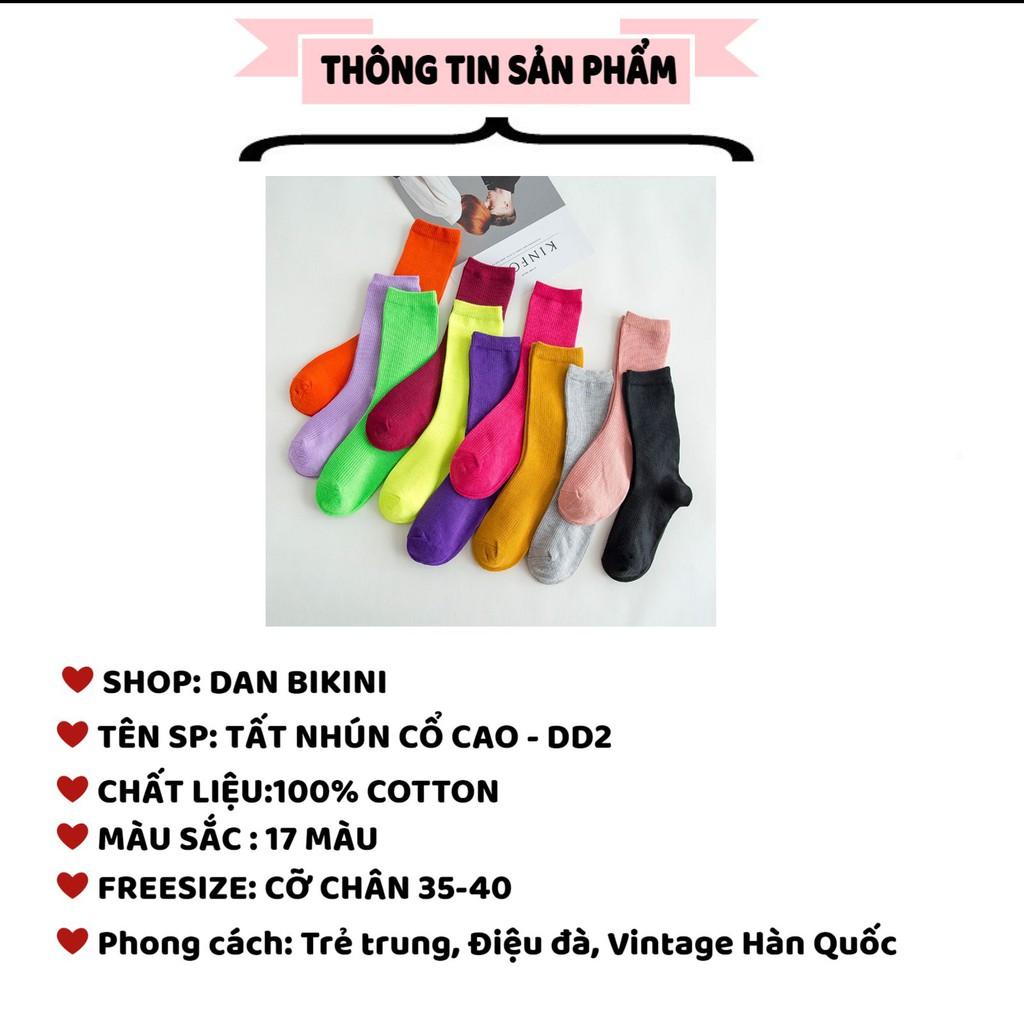 Tất Nữ ️️ Tất Nữ Cổ Cao Phong Cách Vintage Hàn Quốc ️ Tất Nữ Đẹp cotton được chọn màu mẫu DD2