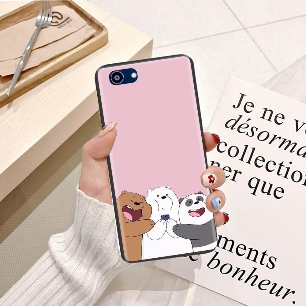 Ốp lưng điện thoại Oppo A5S Viền dẻo TPU hình Gấu Trắng Vui Vẻ