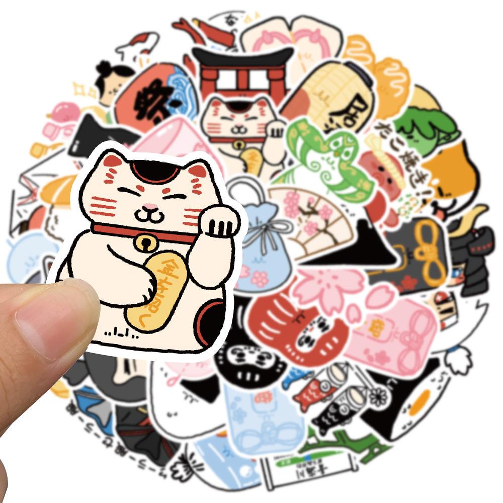 Sticker chủ đề nhật bản kawaii trang trí mũ bảo hiểm,guitar,ukulele,điện thoại,sổ tay,laptop-mẫu S80