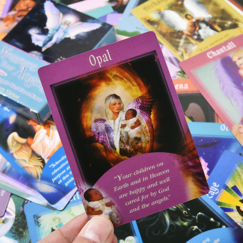 Combo Bộ Bài Bói Messages From Your Angels Cards Tarot Cao Cấp Bản Đẹp  và Túi Nhung Đựng Tarot