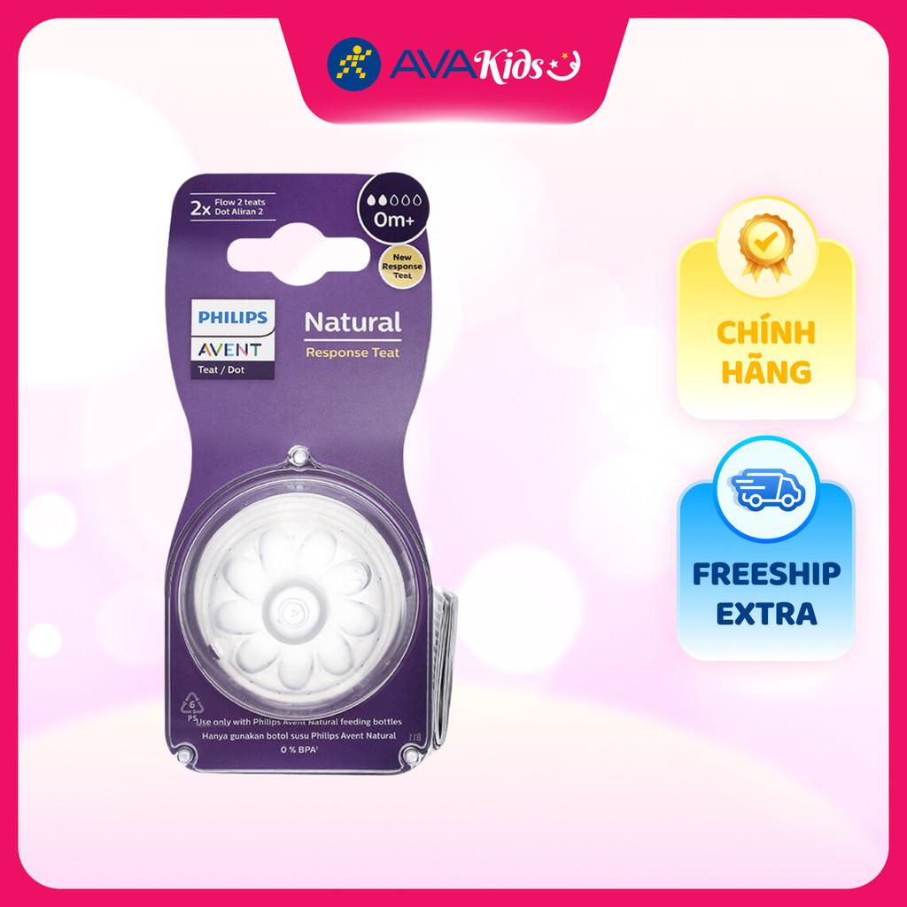 Bộ 2 núm ti Philips Avent SCY962/02 cổ rộng size 2 (0 - 1 tháng) - Hàng Chính Hãng