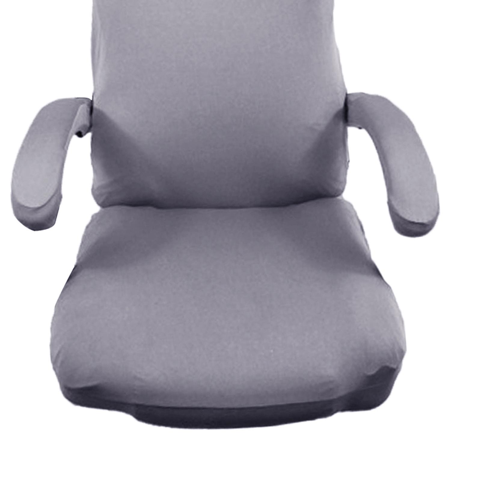 Office Armchair Cover Slipcover Soft Washable Polyester for Computer Chair Gray