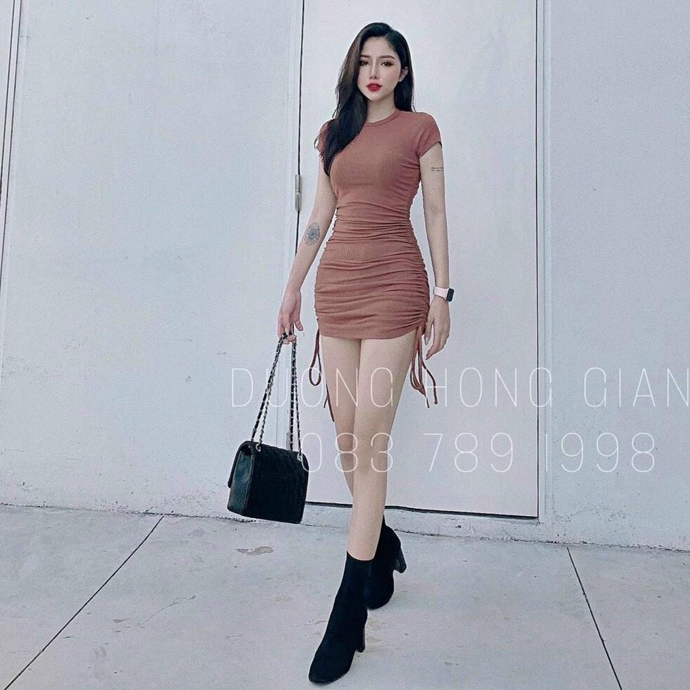 Váy đầm nữ body rút dây hông lạ mắt