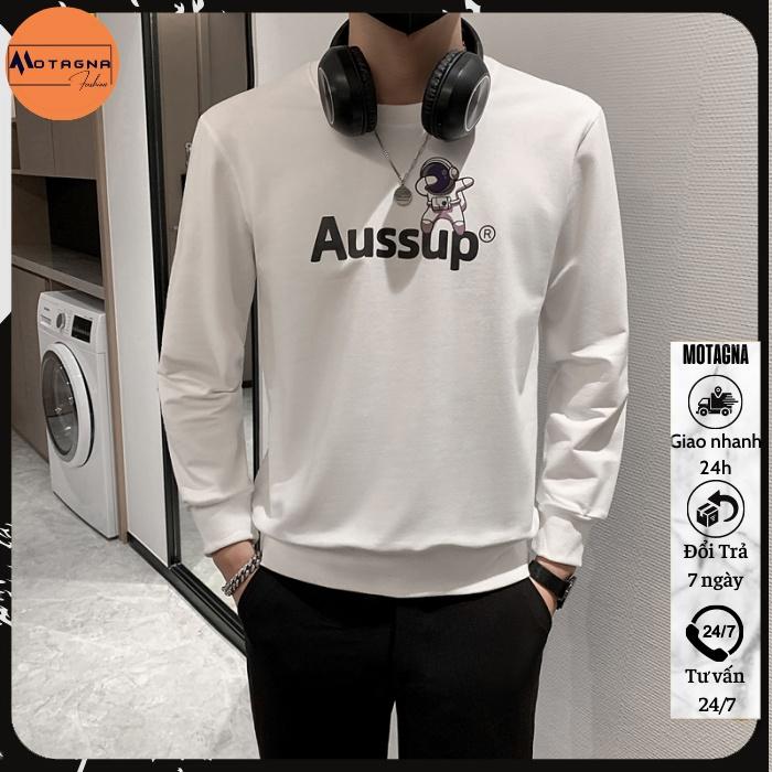 Áo nỉ sweater mịn đẹp, Áo nỉ tay dài nam chất đẹp hiện đại in ngực Aussup mã NZ805