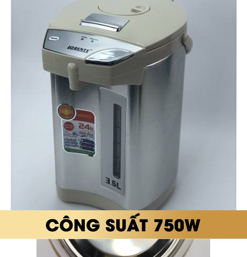 Bình Thủy Điện Lorente LT-5035 750W dung tích 3.5L Bình giữ nhiệt chế độ tự động ngắt, đun an toàn, ruột inox- Hàng Chính Hãng