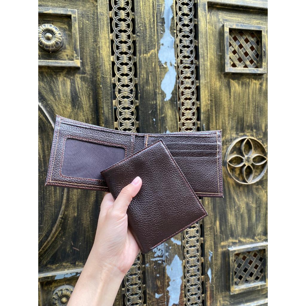 Ví Nam Da Bò Mill Hạt Tc - Ví Da Bò Thật Hàng Cao Cấp, Mẫu Mới 12x 9.x 2.5 cm - Gennin Store