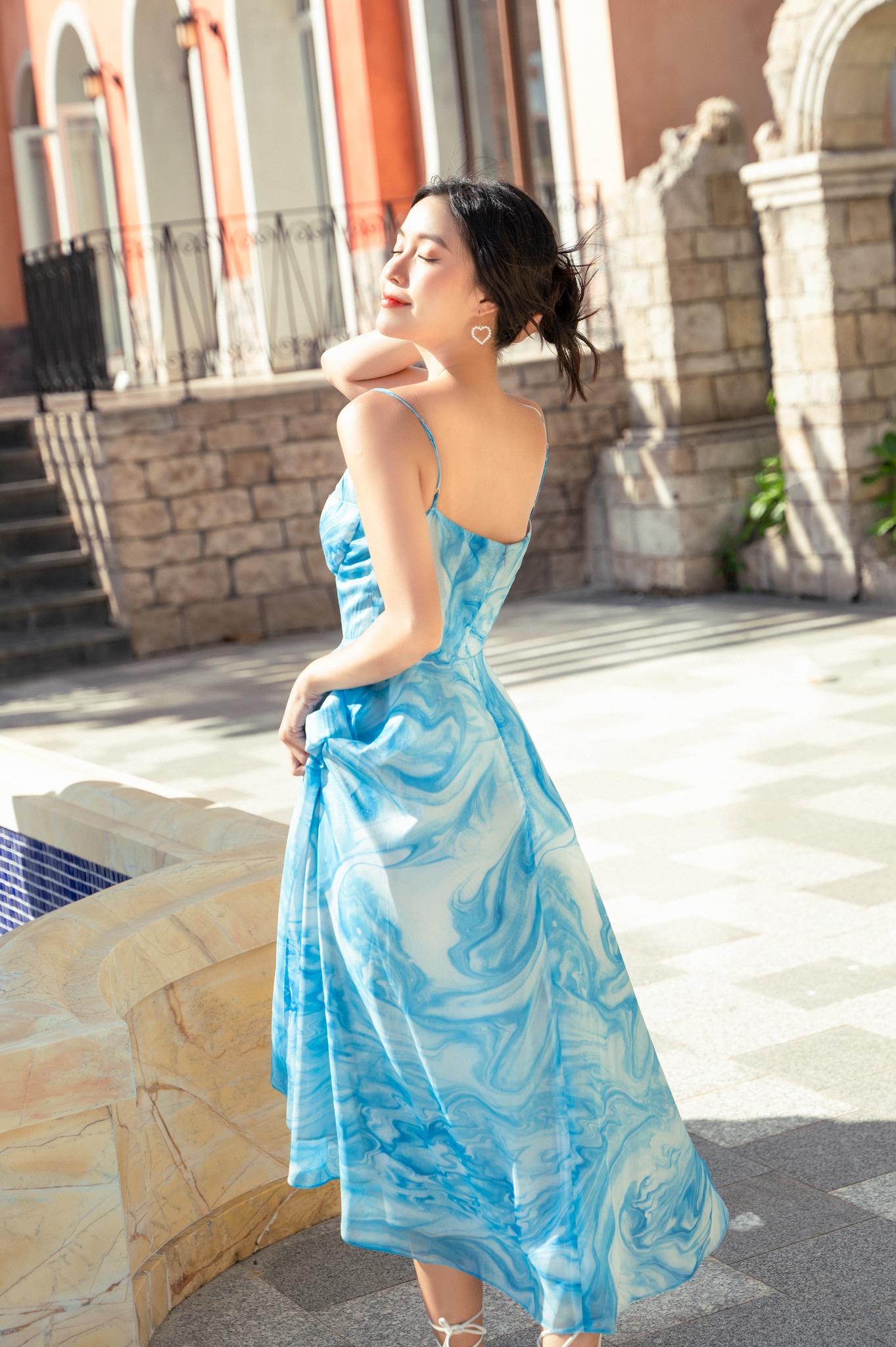 OLV - Đầm Blue Waves Straps Dress
