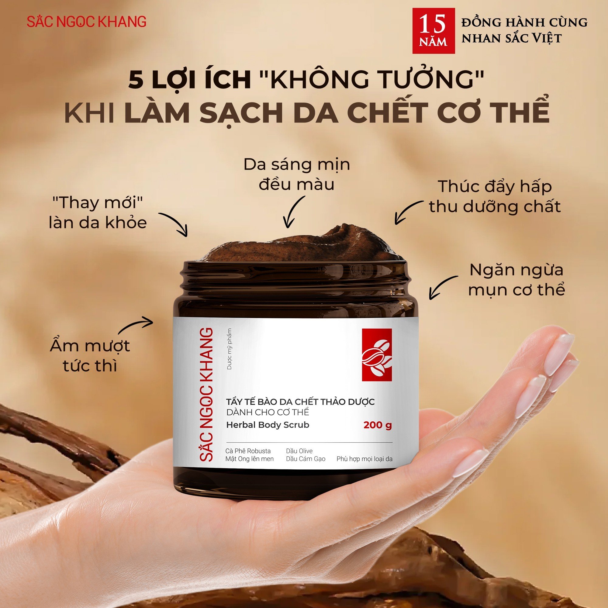 Tẩy tế bào chết cho cơ thể 200g Sắc Ngọc Khang