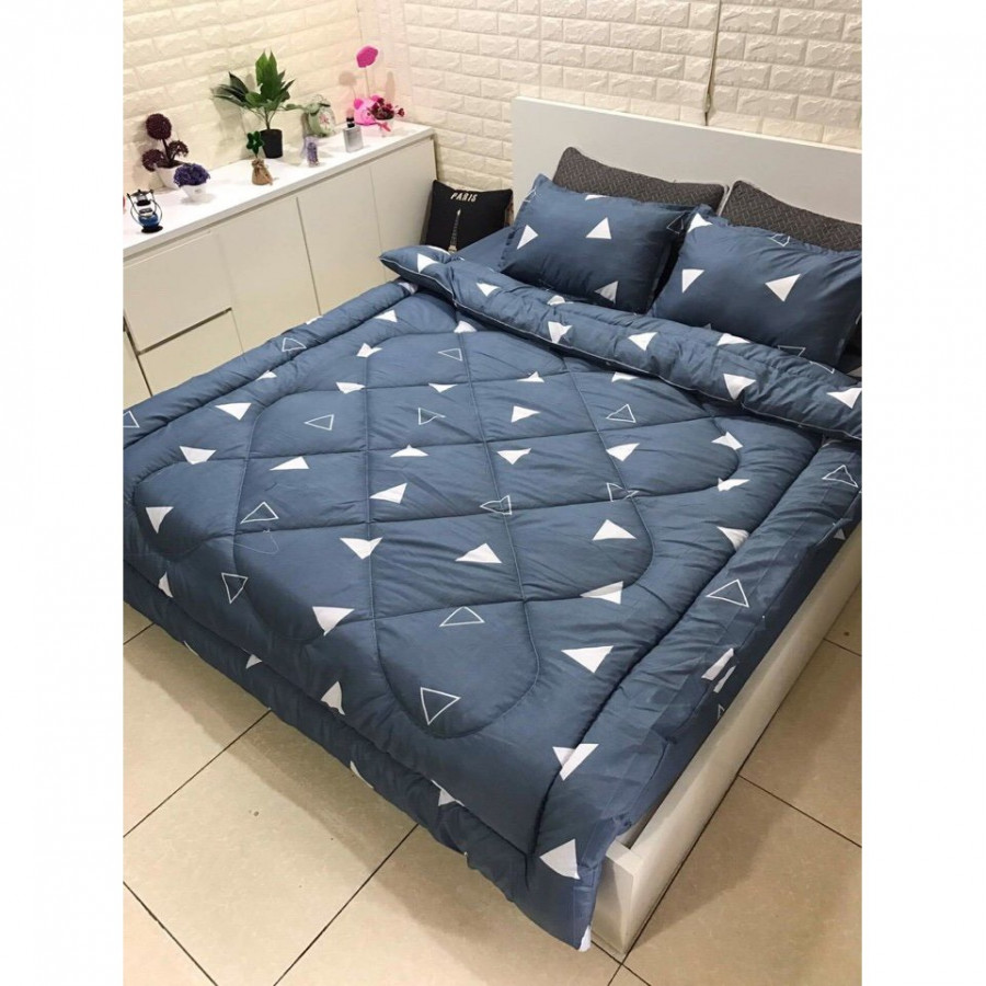 Trọn bộ set chăn phao chần bông dày dặn 2 lớp