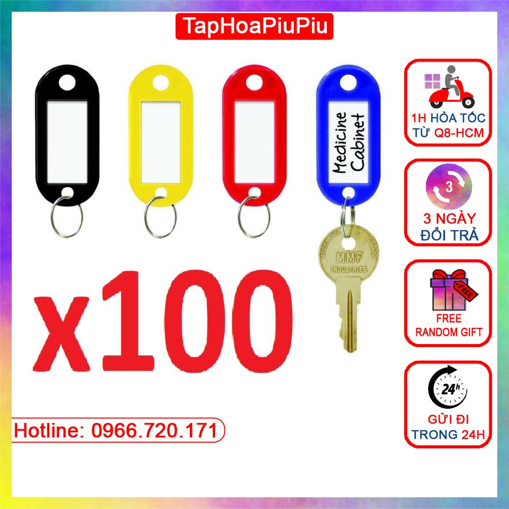100 móc khóa thẻ ghi chú hành lý, đánh dấu chìa khóa, thẻ tên name tag ghi nhớ thông tin