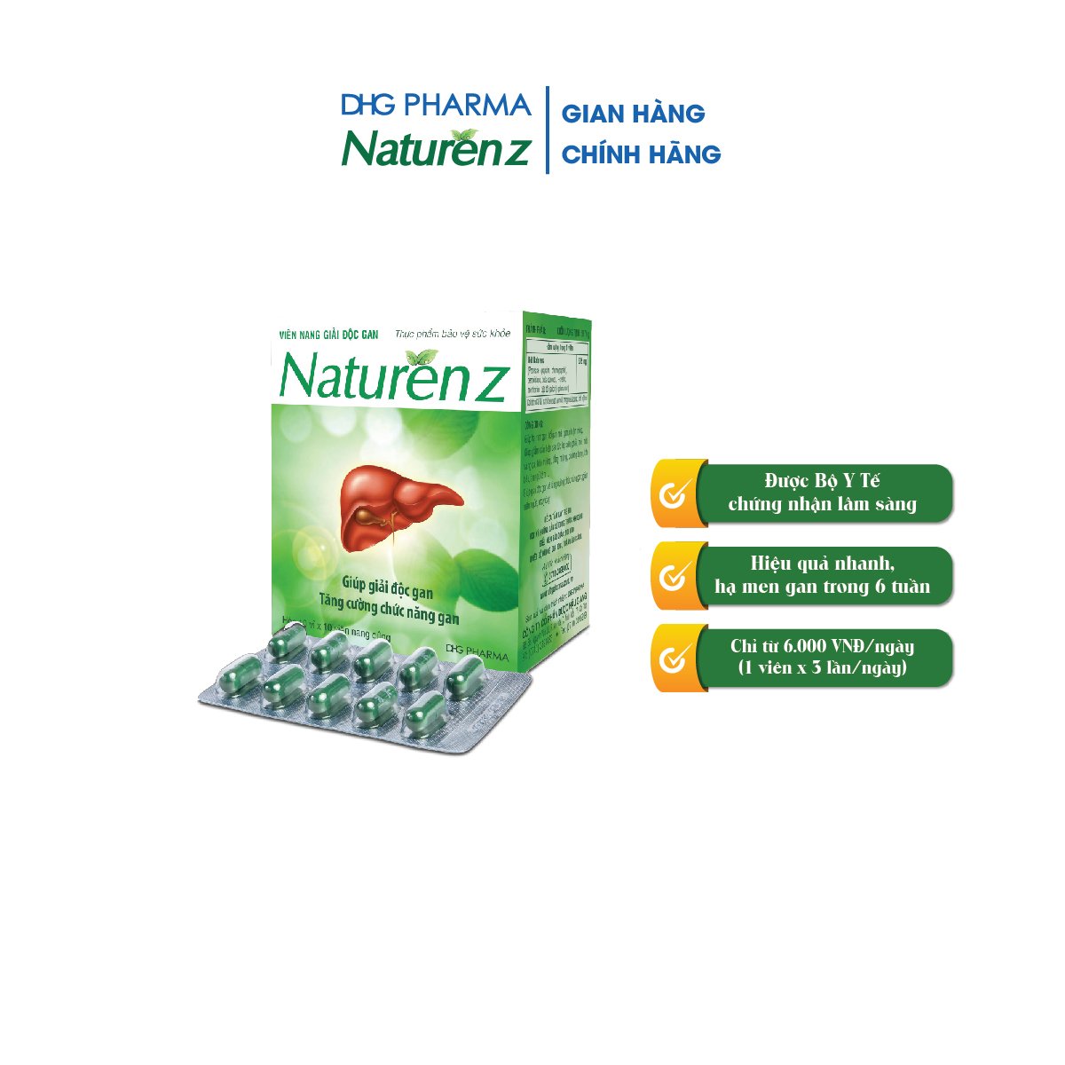 Combo TPCN Naturenz hỗ trợ hạ men gan và Men vi sinh bổ sung lợi khuẩn probiotic Yunpro vị dâu