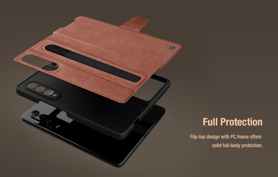Bao Da dành cho Samsung Galaxy Z Fold 3 hiệu Nillkin Aoge Leather Cao Cấp - Hàng nhập khẩu