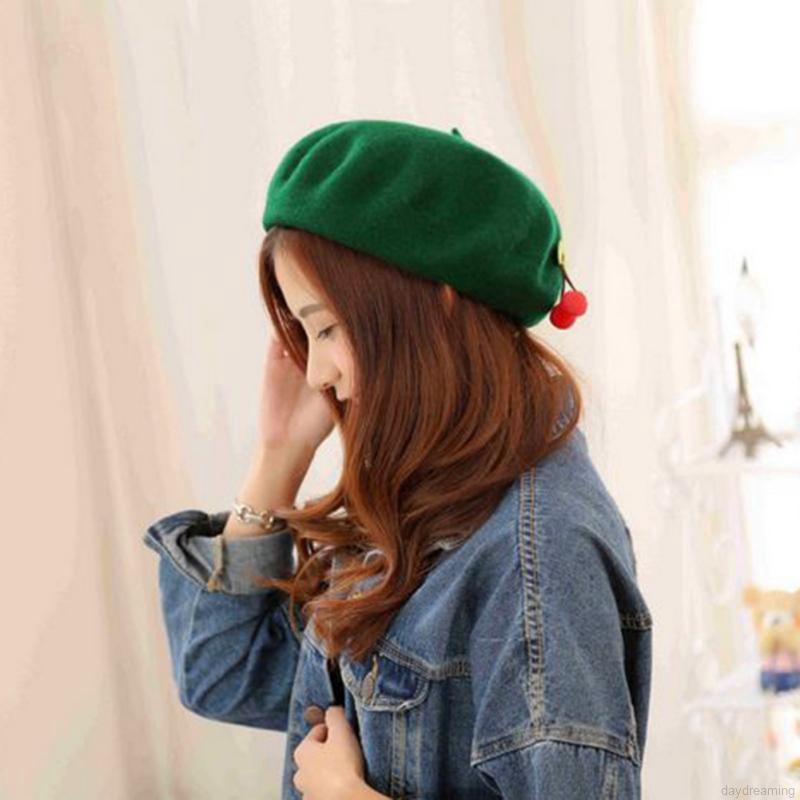 Mũ Beret vải nỉ handmade xinh xắn