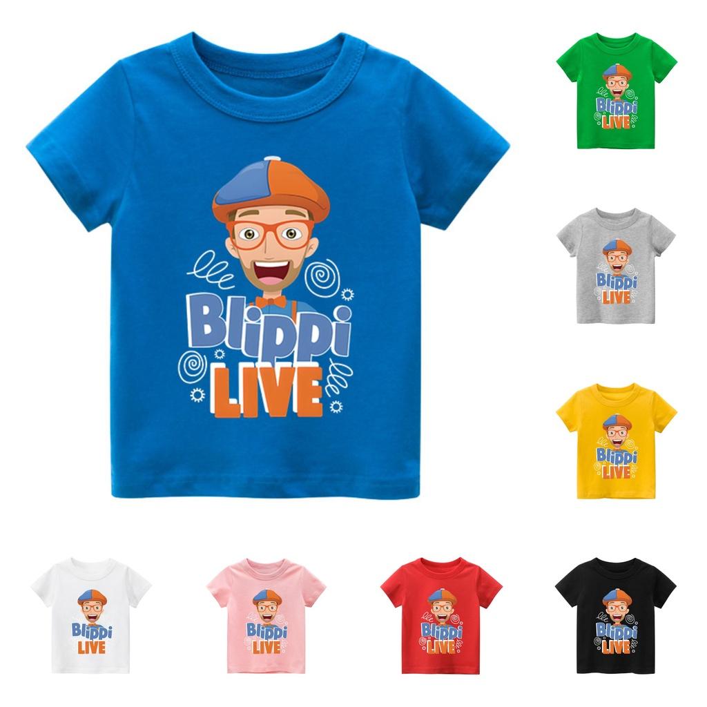 Áo thun trẻ em BLIPPI, 8 màu áo, đầy đủ size có big size, MÀU KHÁC NHẮN TIN SHOP