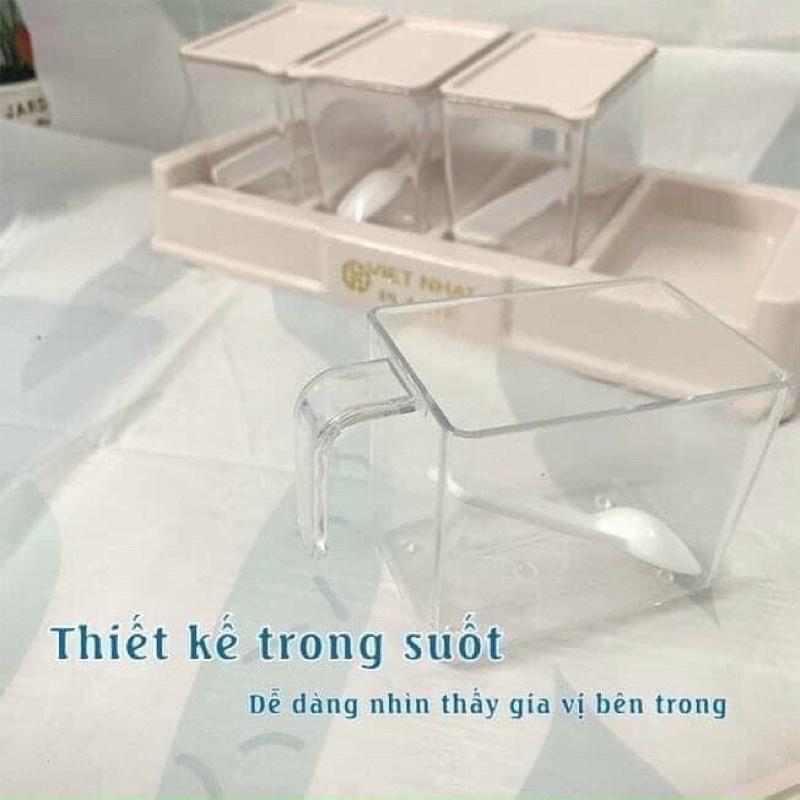 BỘ 4 LỌ ĐỰNG GIA VỊ VIỆT NHẬT LOẠI LỚN