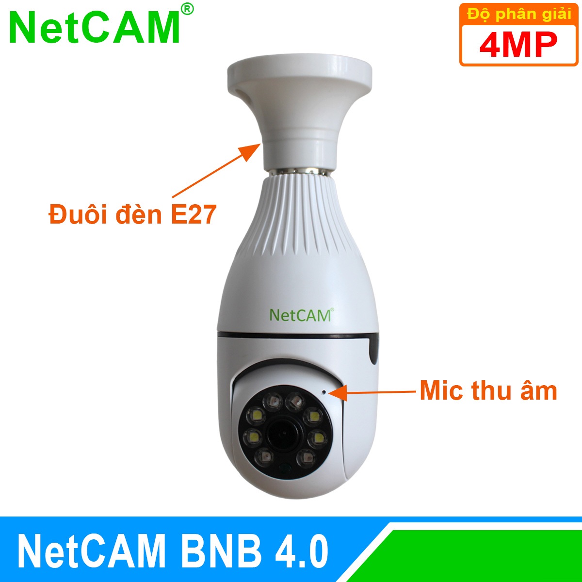 Camera IP WiFi Quay quét 360 độ NetCAM BNB4.0, Độ phân giải 4.0MP - Hàng Chính Hãng