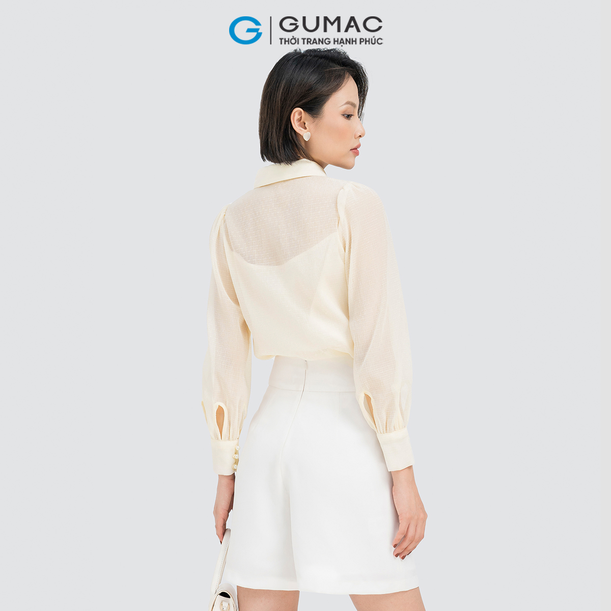 Quần short nữ lưng cao phối phụ kiện tôn dáng trẻ trung thời trang Gumac QD04028