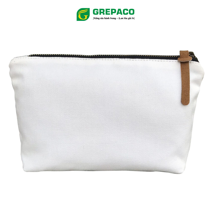 Túi Đựng Mỹ Phẩm Grepaco Đựng Đồ Cá Nhân Trang Điểm Đi Du Lịch Bằng Vải Bố Canvas Tote Cao Cấp, Chống Nước Nhẹ, Size Mini Khóa Kéo Đồng Dây Kéo Da - Hàng Chính Hãng