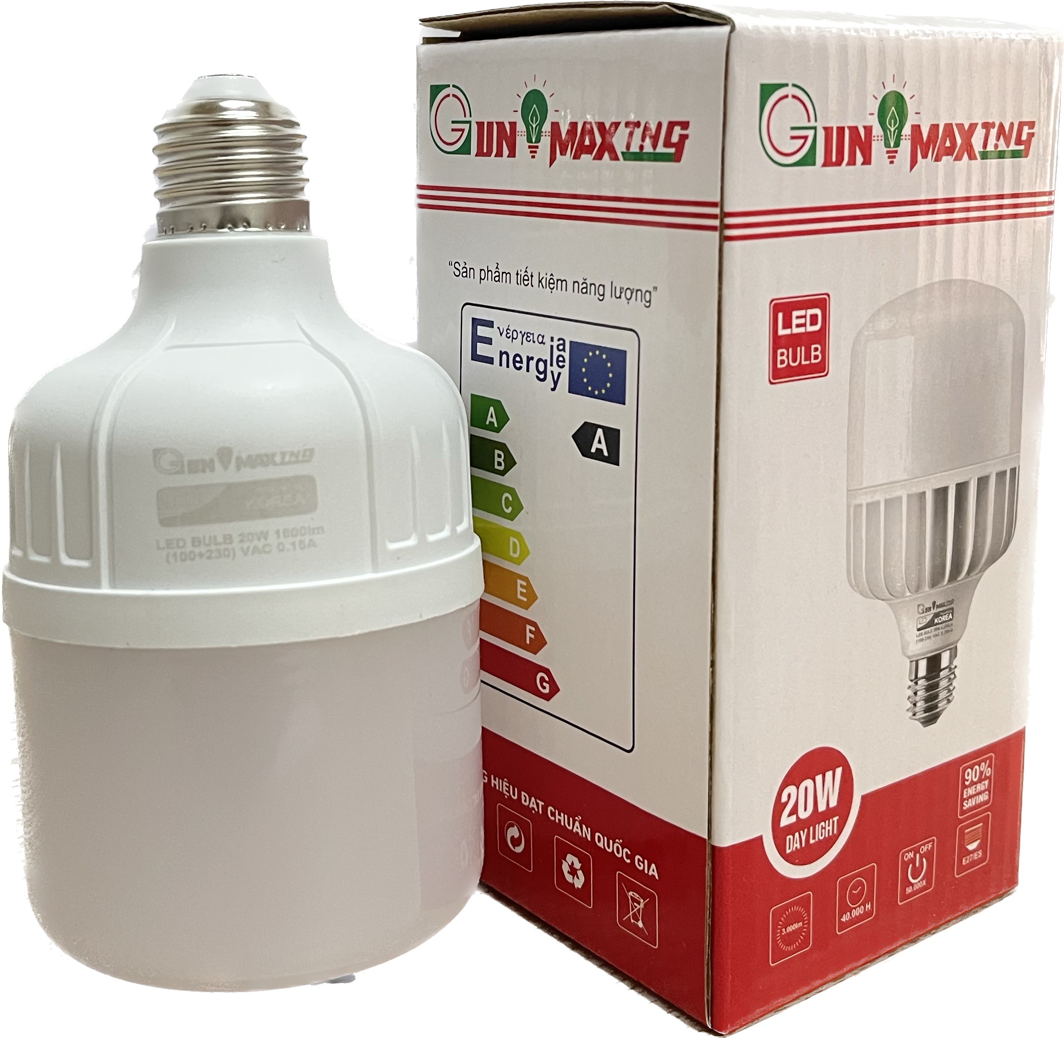 LED trụ nhựa 20W sáng trắng- Gunmax TNG