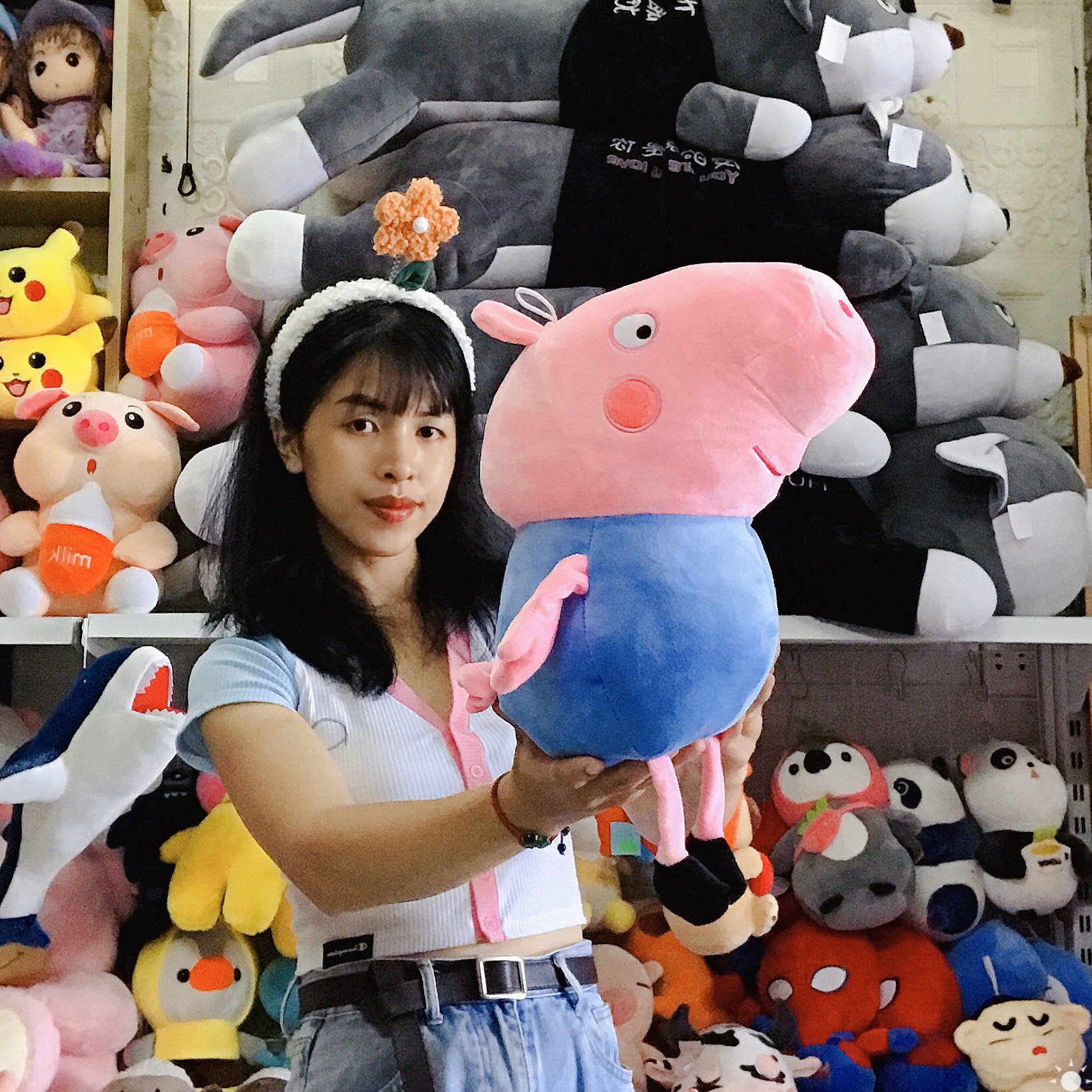 Gấu Bông Heo Peppa Đáng iu Ảnh Thật Shop Chụp 40cm Vải Miniso Cực Xịn - Ảnh Thật Shop Chụp