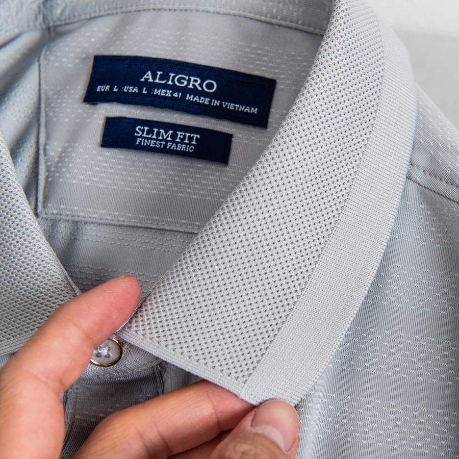 Áo polo, áo phông, áo thun cổ bẻ nam màu ghi sáng Aligro chất liệu cotton, không xù, không bám dính, tôn dáng ALGPLO80