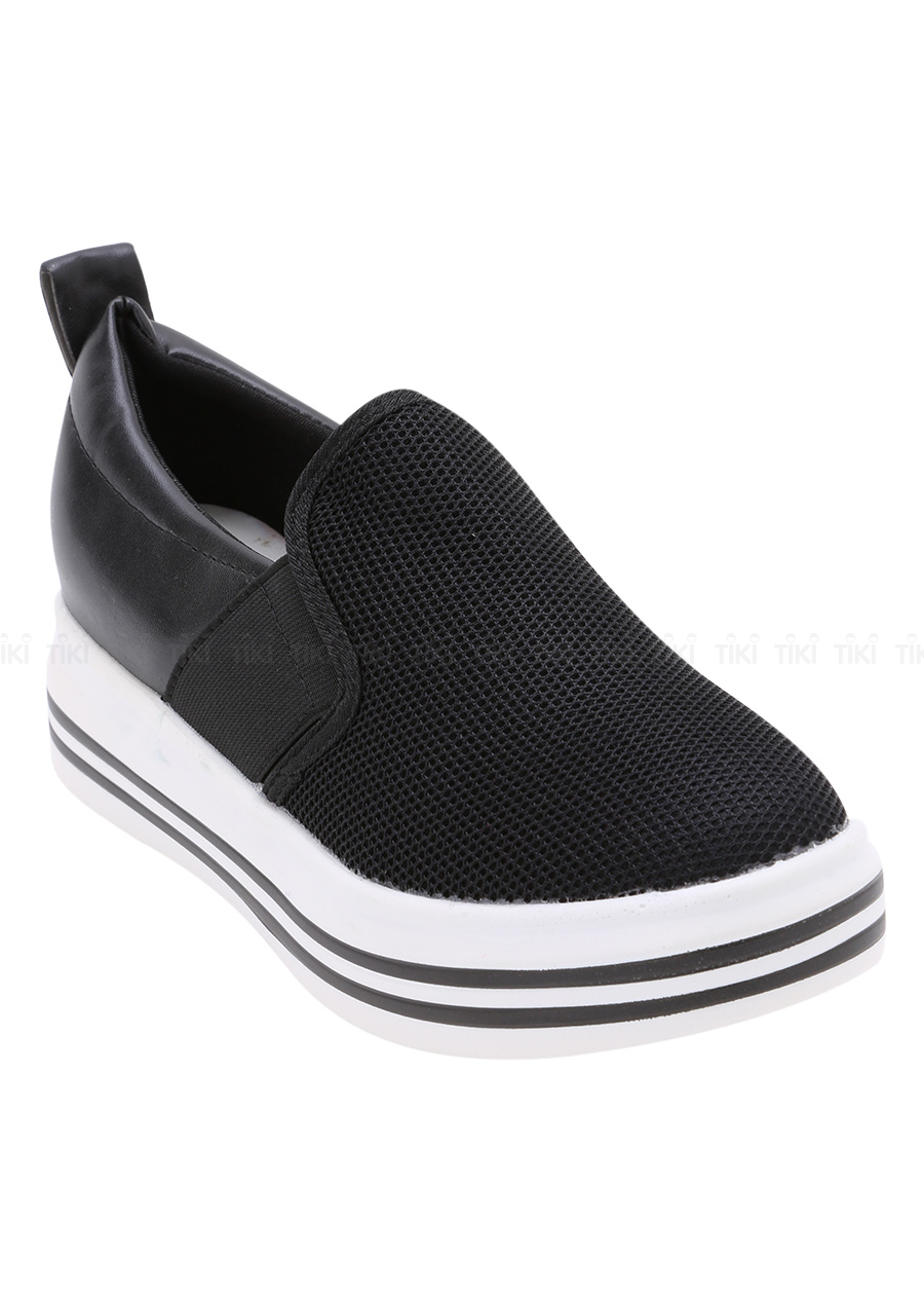 Giày Lười Nữ Slip On Độn Đế Vạch Kẻ Hapu