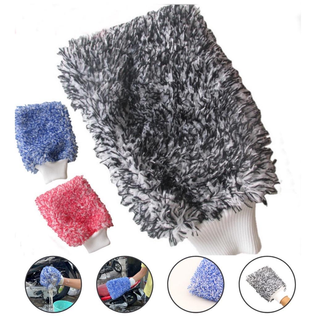Bao Tay Rửa Xe Siêu Sợi Microfiber Mềm Mịn Giữ Và Tạo Bọt Tốt