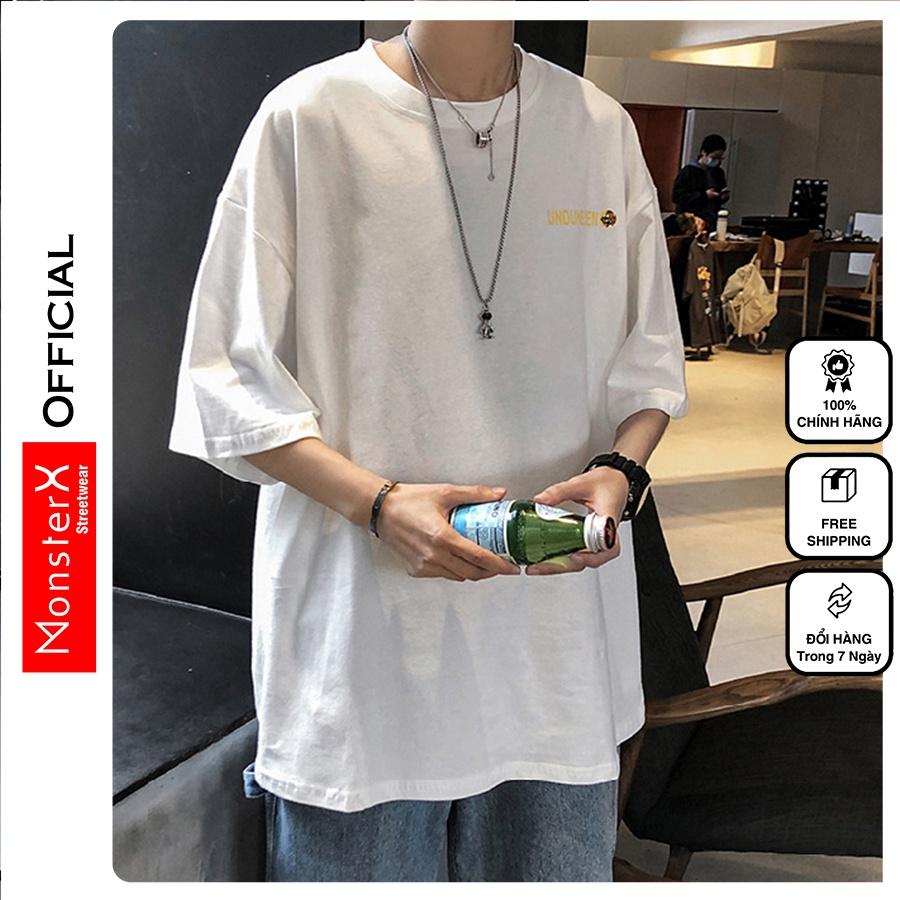 Áo thun unisex MonsterX CHUỘT phông tay lỡ nam nữ form rộng Oversize 3 màu