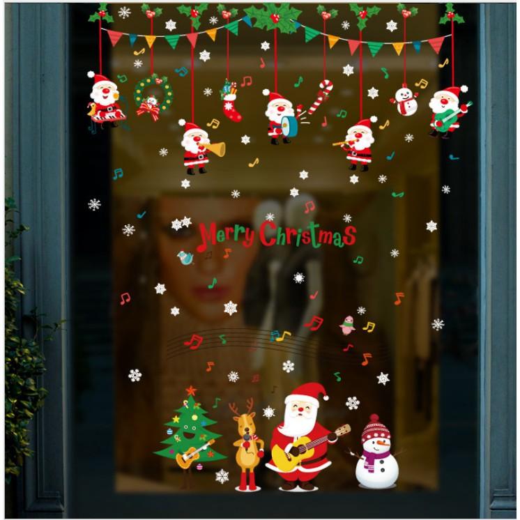Decal trang trí noel dàn hợp ca chúc mừng giáng sinh