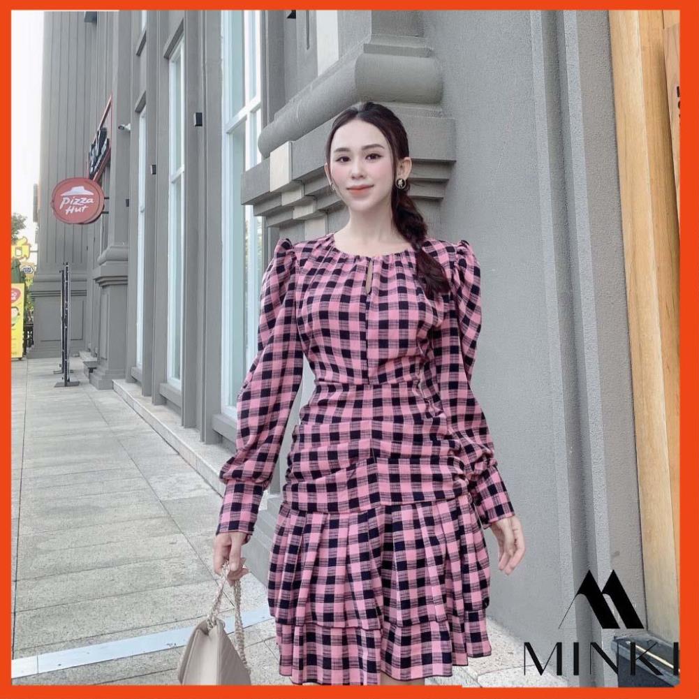 ĐẦM KẺ BODY ĐUÔI CÁ - CHẤT LIỆU VOAN COTTON NHẬP KHẨU - MÀU KẺ NÂU/ KẺ ĐỎ/ KẺ TÍM - HÀNG THIẾT KẾ _HOT