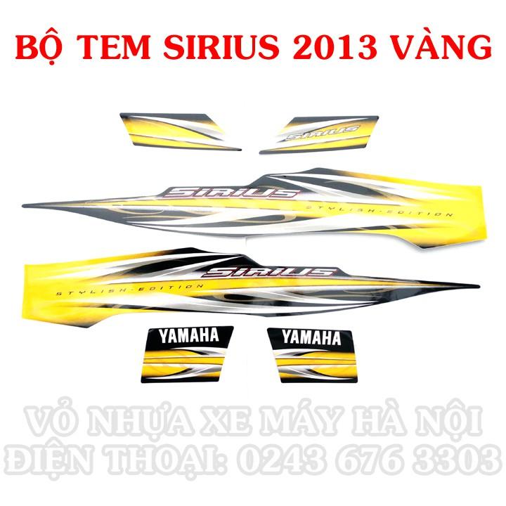 Bộ tem xe dành cho xe Sirius 2013 màu vàng