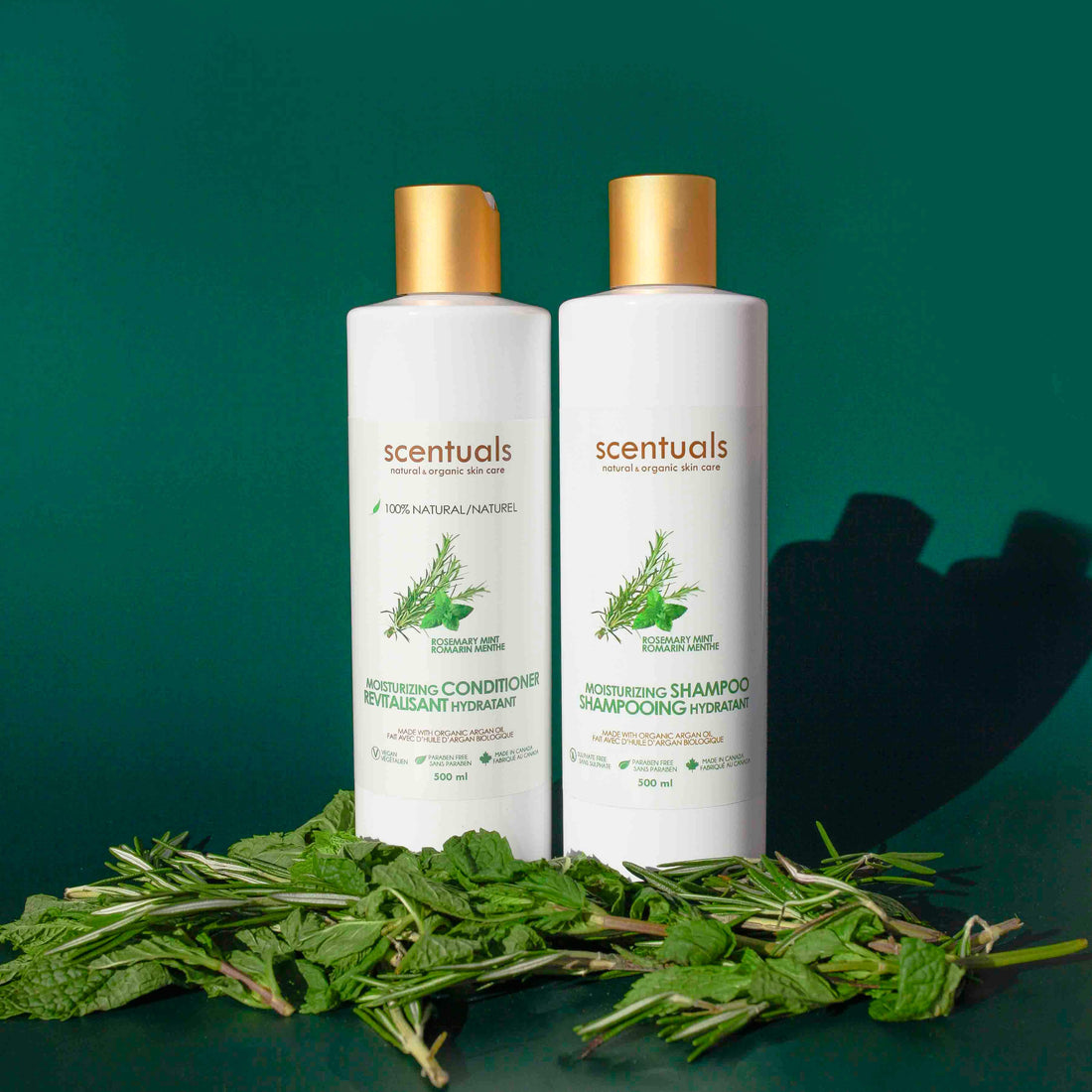 Dầu Gội Dưỡng Ẩm Hương Thảo Scentuals - ROSEMARY MINT 100% Natural moisturizing shampoo 500ml