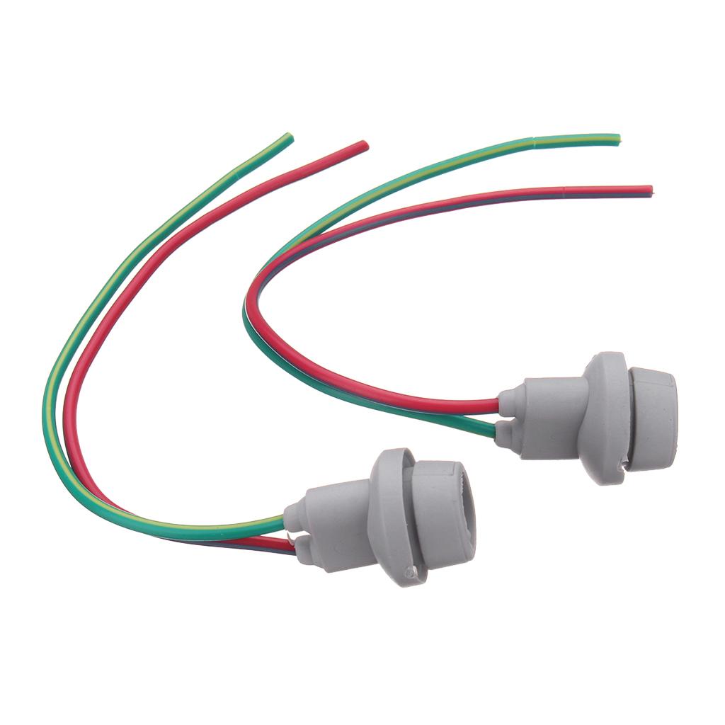 2x T10 W5W LED Extension Adapters Socket Plug with 2 Pigtail Wiring Harness