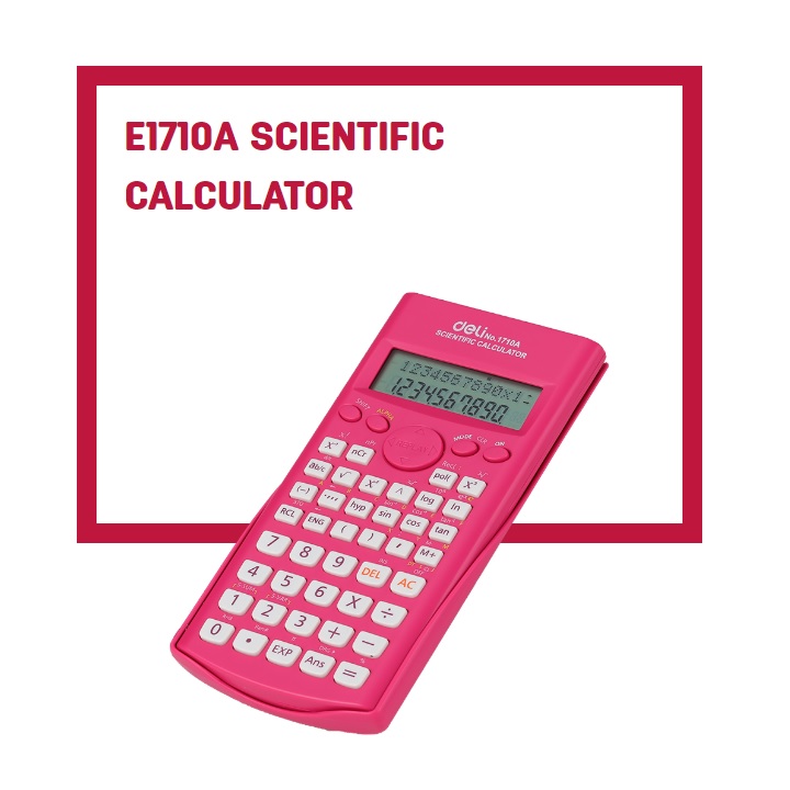 Máy tính kỹ thuật Deli 1710 Scientific Calculator 10+2 Digits Giao màu ngẫu nhiên