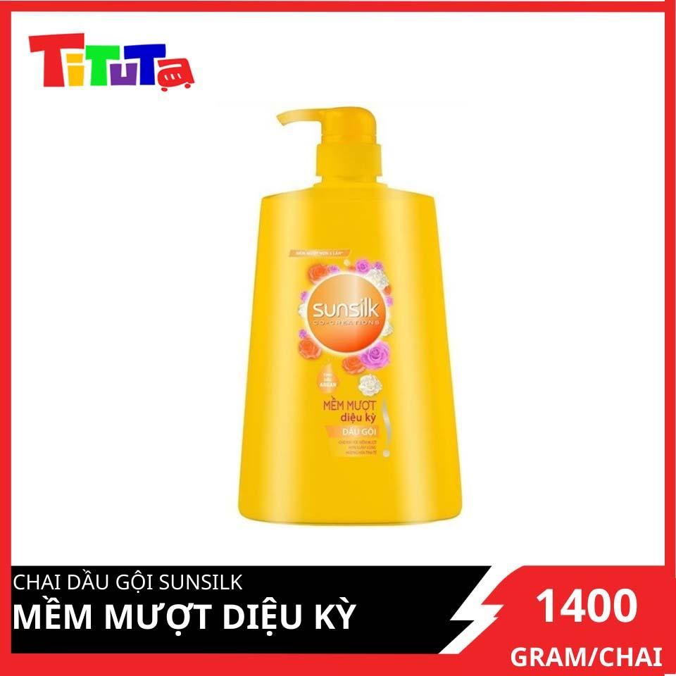 Dầu gội Sunsilk Mềm Mượt Diệu Kỳ 1.4kg dành cho tóc khô xơ với tinh dầu Argan hiện đại