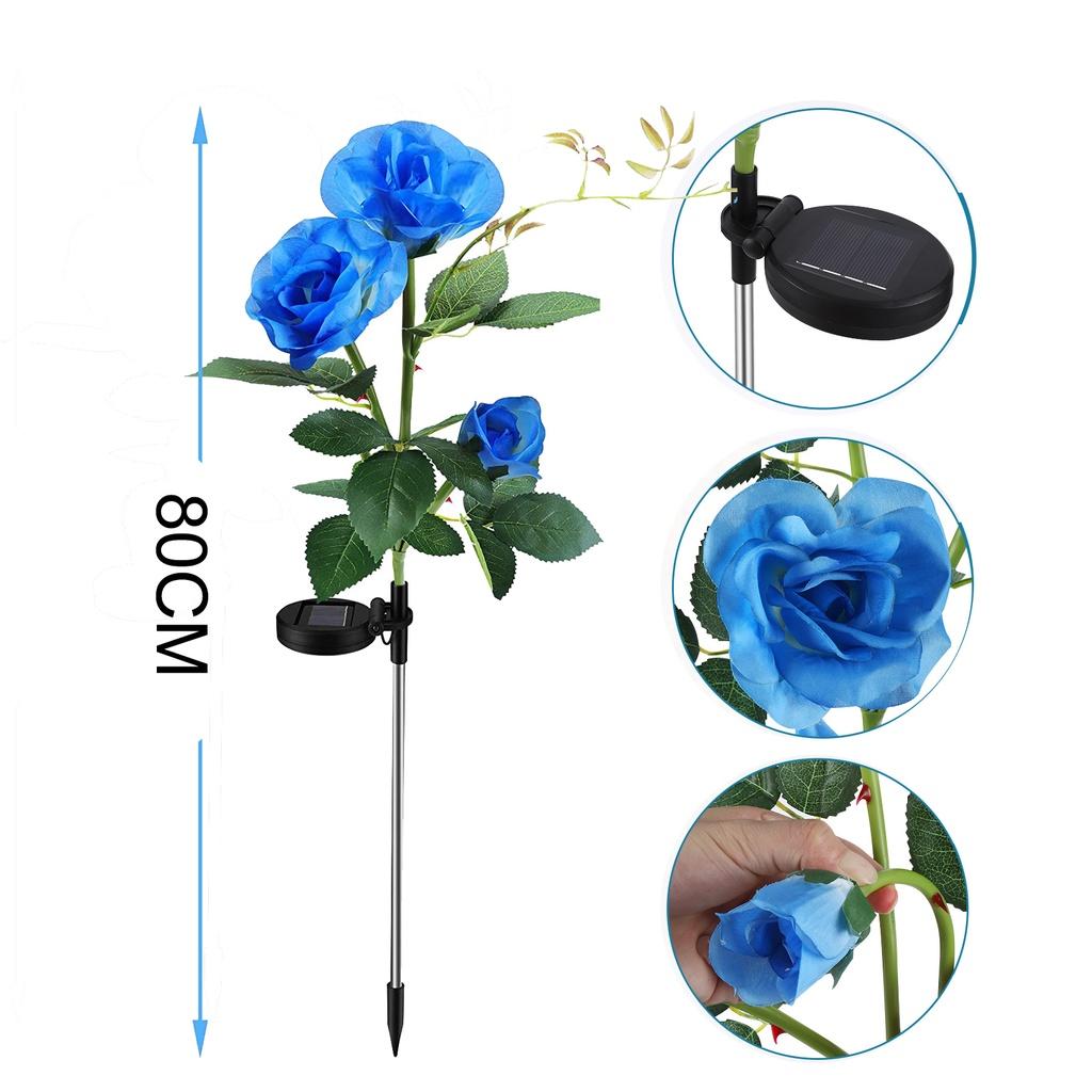 Đèn LED năng lượng mặt trời hình hoa hồng dùng trang trí sân vườn
